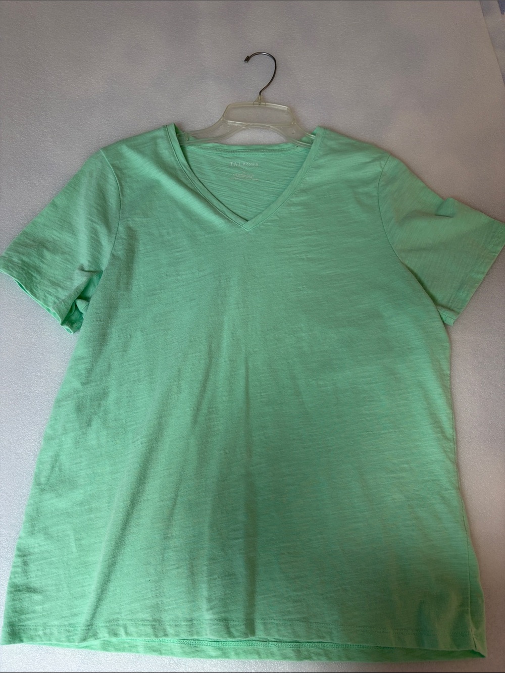 Talbots Mint Green V-Neck Short Sleeve Tee